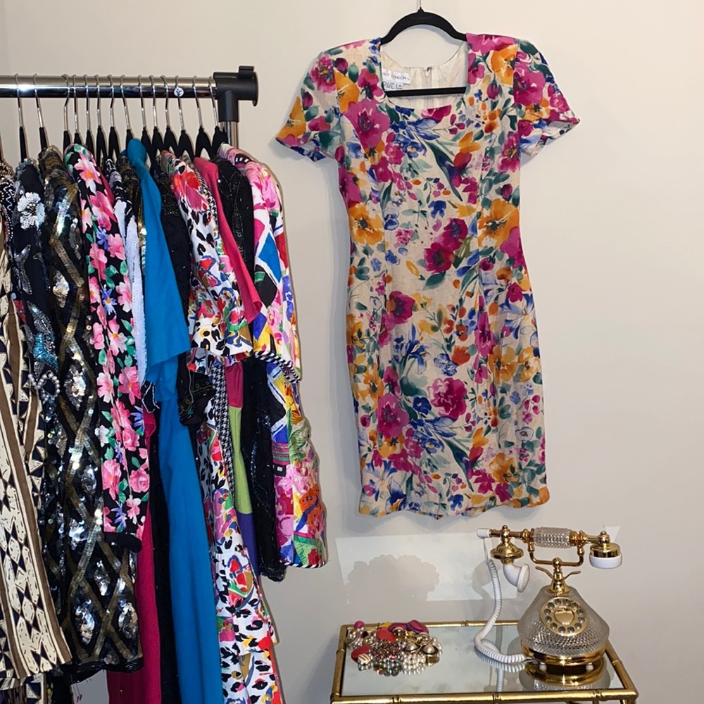 Vintage Maggy London Dress💕💛💚💙